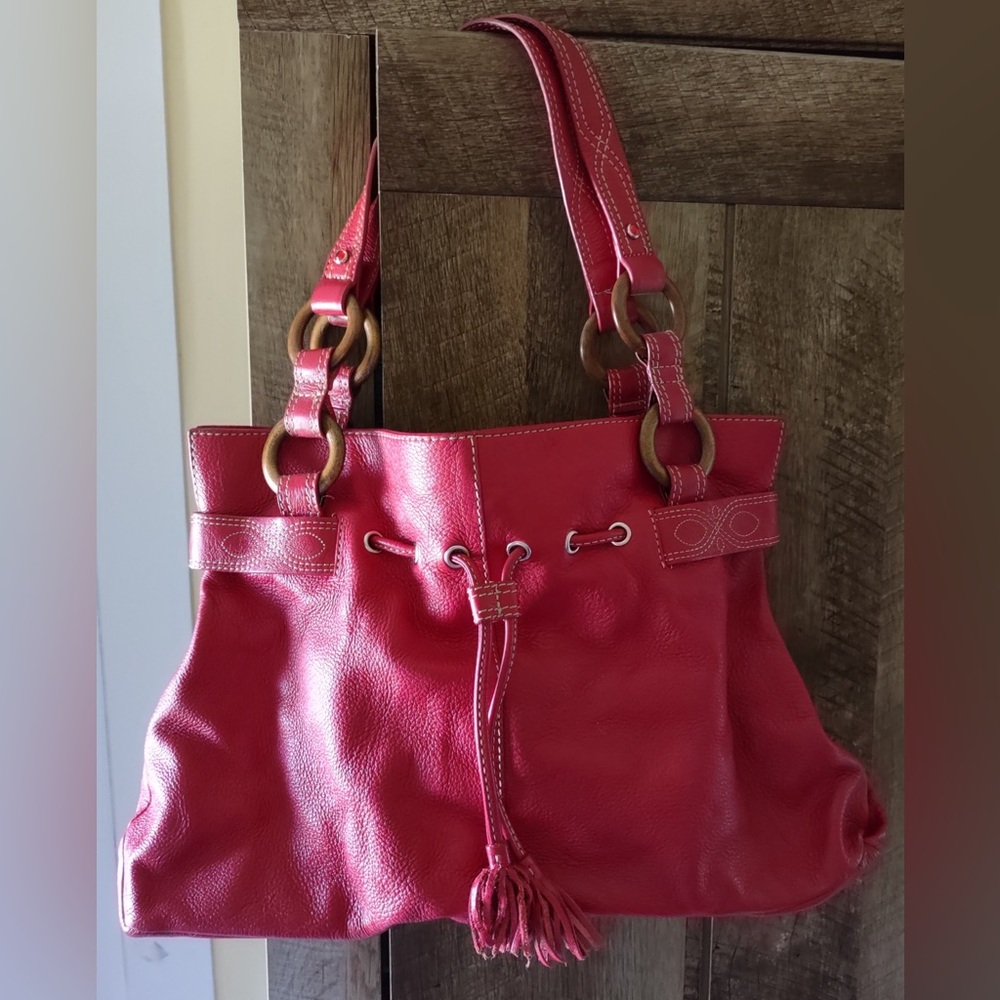 The Sak Pink Label Gorgeous Red Leather Tote Shoulder bag